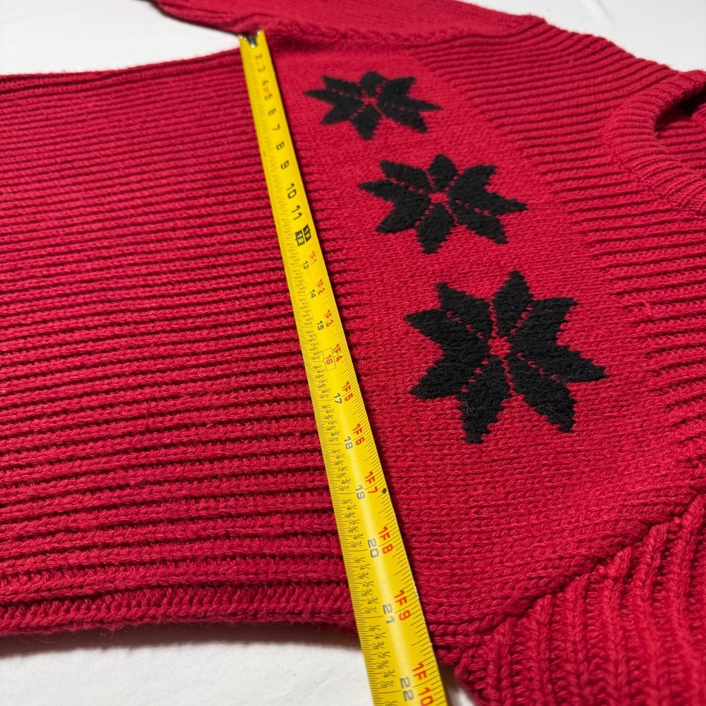 Vintage Jockey‎ Snowflake Sweater Acrylic Wool Blend Red Men's Size XL - Picture 6 of 7